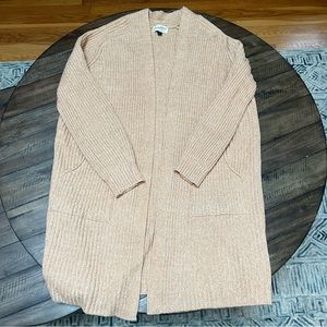 Salmon colored open sweater cardigan